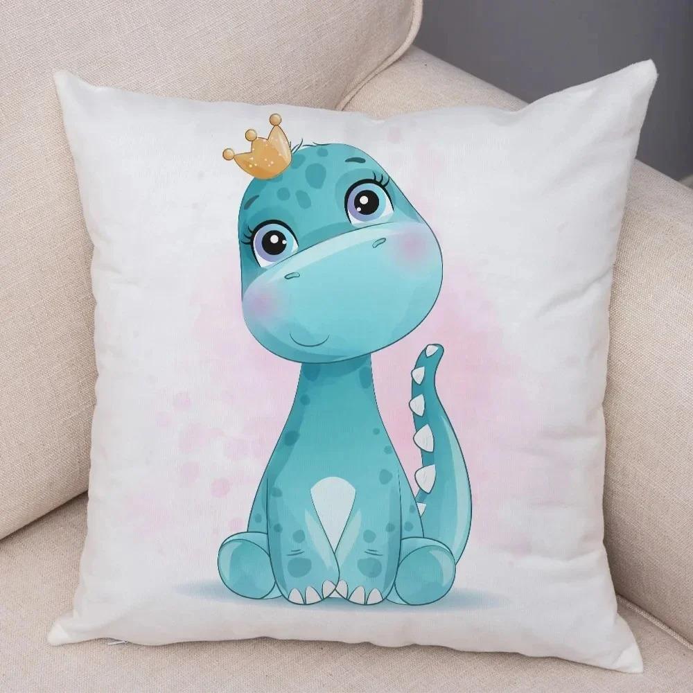 Cartoon Jurassic Dinosaur Decorative Pillowcase Car Ornaments Office Living Room Sofa Home Pillowcase