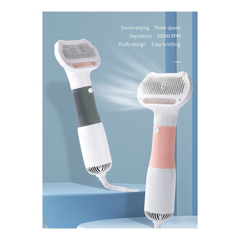 M-Modern-3-in-1 Haustier Hundetrockner Leise Hundeföhne und Kammbürste Pflege Kätzchen Katzenhaarkamm Welpen Fellföhn US-Stecker