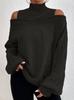 Women's Off-shoulder Turtleneck Sweater Loose Knitwear