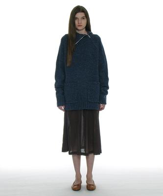 Partimento Woman Sheer Gored Midi Skirt_Charcoal