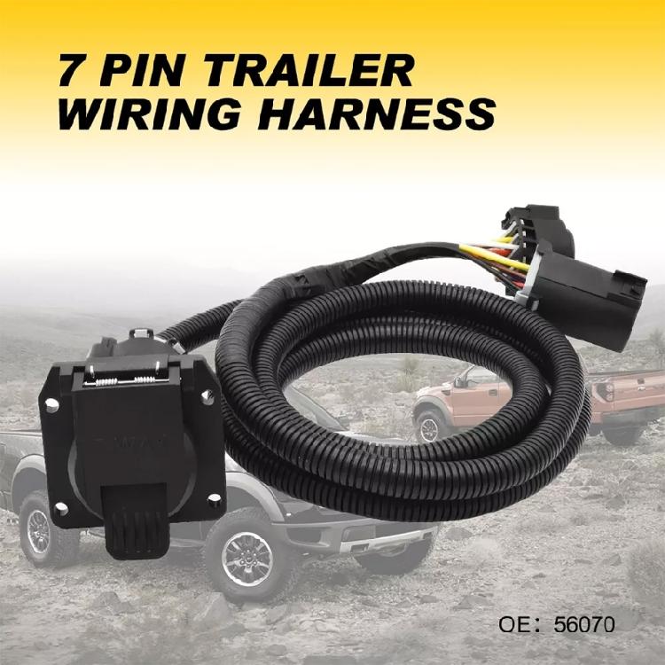 Trailer Wiring Harness Extension 56070 7 Foot 7Pin with Connector for 1500/2500/3500
