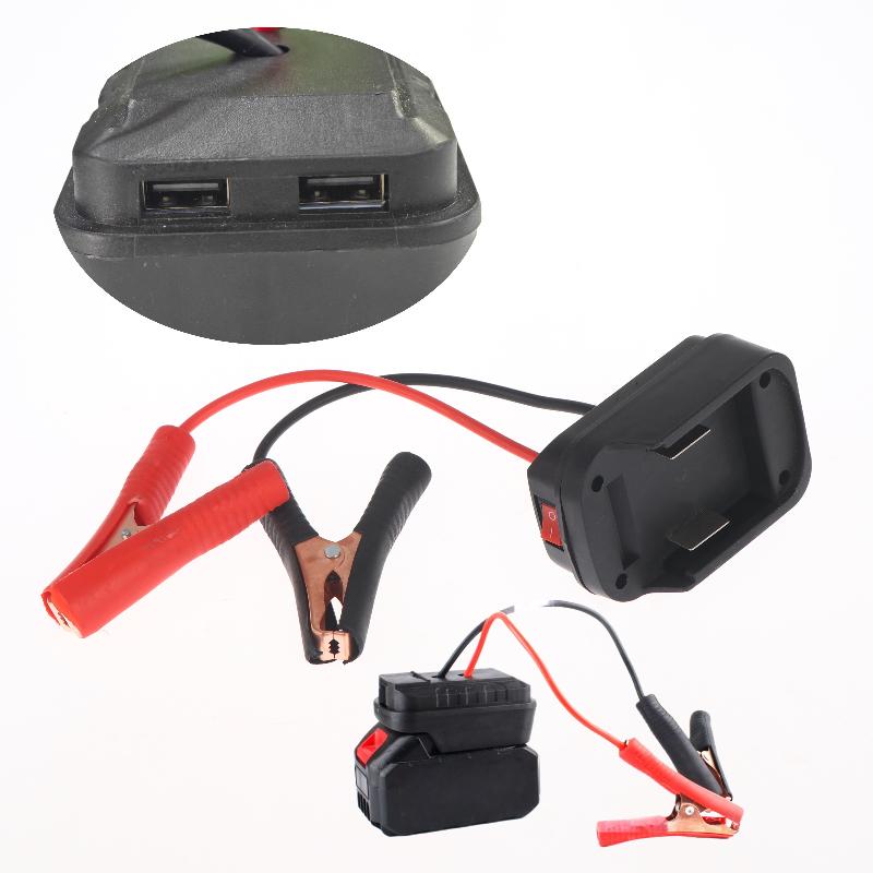 1 Adet Acil Çalıştırma Aydınlatmalı Araç Aküsü Çalıştırma Takviyesi 21V Aküler İçin Çift USB'li/USB'siz Araç Ateşleyici Marş Adaptörü