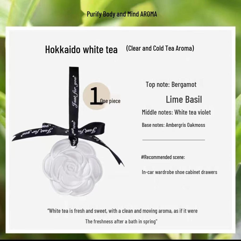 Camellia Gypsum Aroma Diffuser: Hanging Ornament for Wardrobe & Car Fragrance