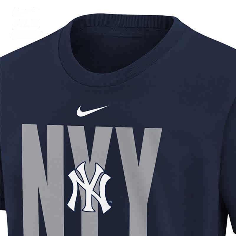 Nike X MLB Letter Print Crew Neck Casual Simple Short Sleeve T-Shirt Kids Tops Navy-Blue 3Z3B7NMBY-NYY