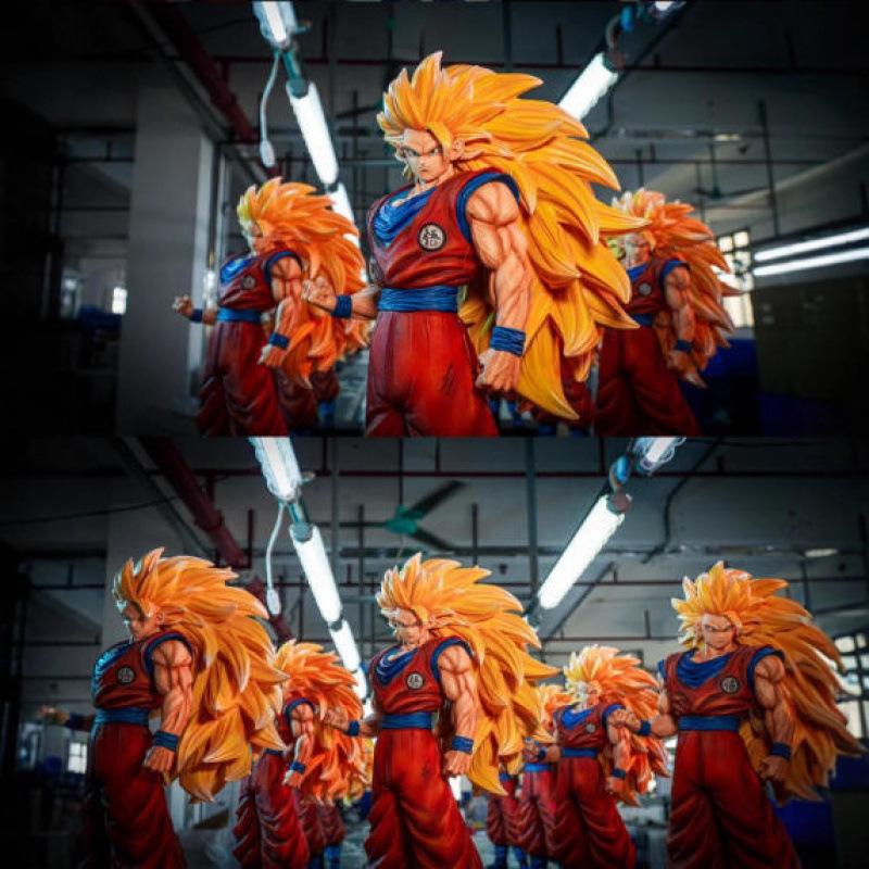 Anime Dragon Ball Saiyan 1/4 Super Three Goku Figure Statue JT Goku, Peripheral Model Large Ornament Gift