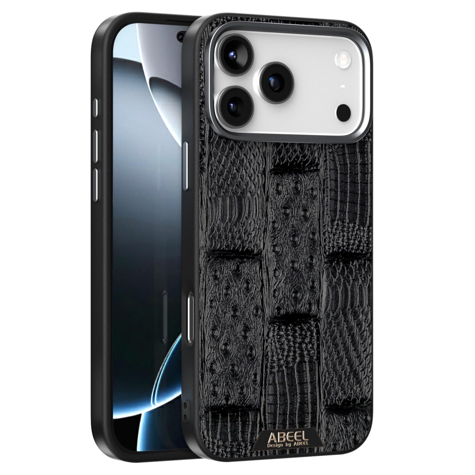 

ABEEL For iPhone 17 Pro Max Case Compatible with MagSafe Beast Texture Micro-Embossing Back Cover Black