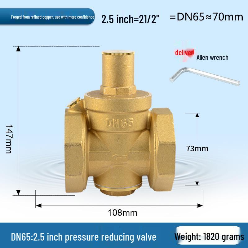Adjustable Brass Water Pressure Reducing Valve for Heaters & Purifiers