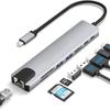 Good Factory Supply DS-20808 8 In 1 USB-C / Type-C Hub Multiport Adapter with 4K USB 3.0 /TF Card Reader