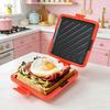 Microwave Toaster Sandwich Maker Baking Pan Non-Stick Dishwasher Safe Fast Even Cooking Sandwich Grill Pan for Home Office Breakfast
