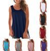 Women's U‑Neck Sleeveless Solid Color Straight Fit Swing Hem Tank Top Cami