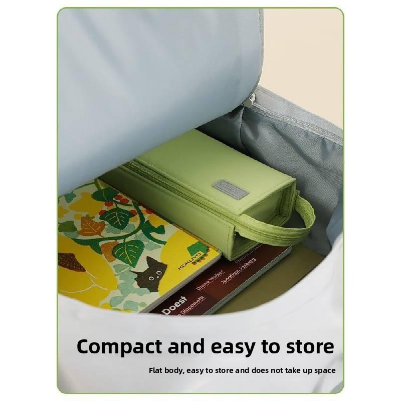 Canvas Large Capacity Pencil Case With Wide Opening For Students And Office Use