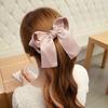 Women Fashion Korean Satin Ribbon Bowknot Hair Clips Barrette Ponytail Holder