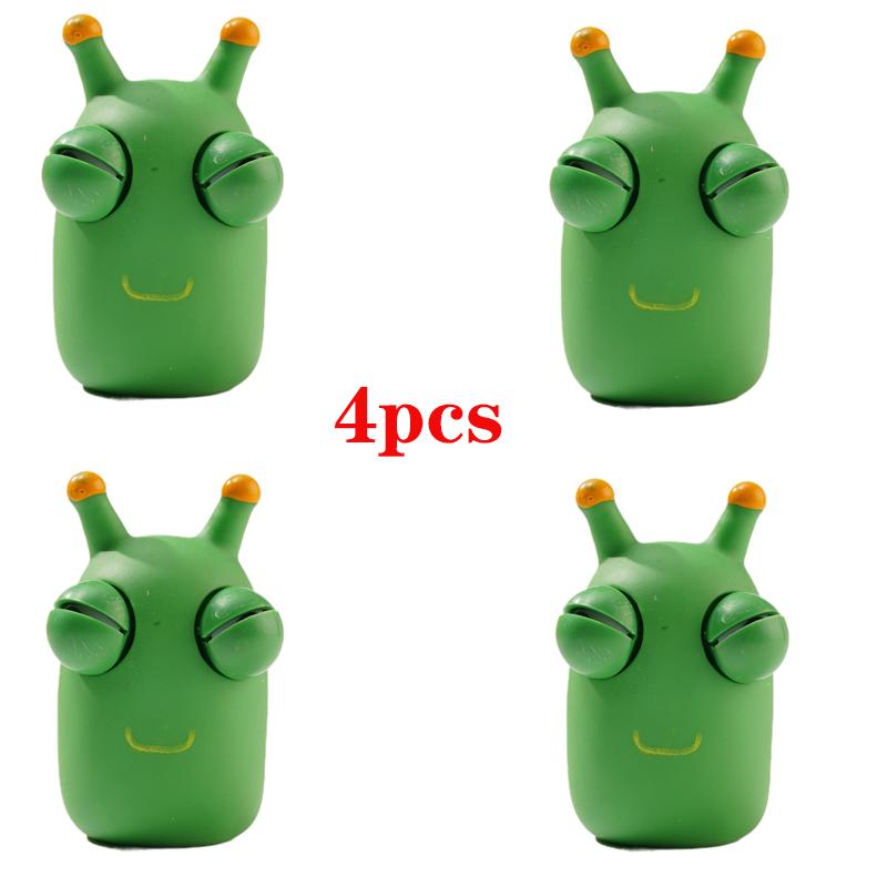 4PCS Funny Eyeball Burst Squeeze Toy Green Eye Caterpillar Pinch Toys Adult Kids Stress Fidget Toy Creative Decompression Toy