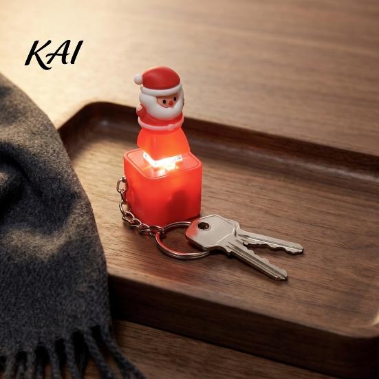 Christmas Gift for Adults Santa Claus Luminous Voice Keychain, Type?C Rechargeable Fidget Toy, Shape Key Holder Portable LED Light Pendant