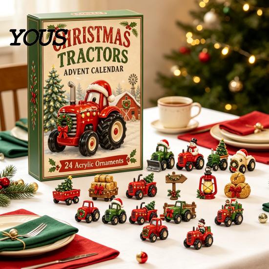 Advent Calendar for Girls Transportation Vehicles 2026 Kids, 24 Day Christmas Countdown Set to with Collectible Acrylic Mini Vehicle