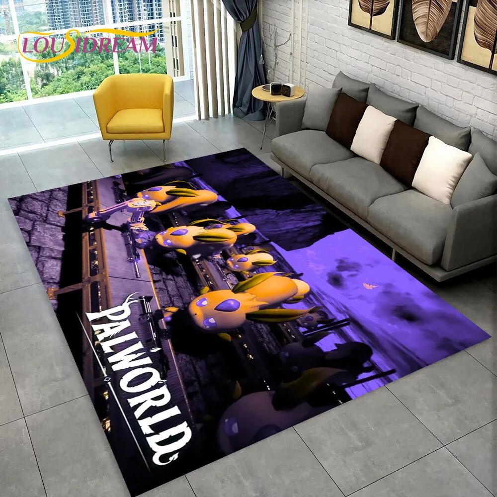 3D Cartoon Palworld Spiel Teppich für Zuhause Wohnzimmer Schlafzimmer Sofa Fußmatte Dekoration, Kinderteppich Rutschfeste Bodenmatte Geschenk