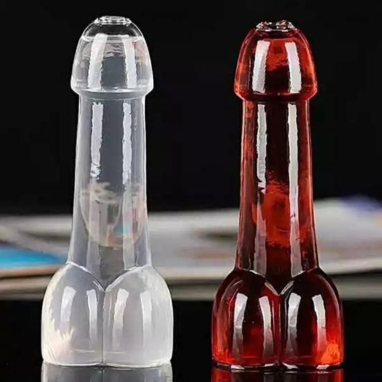 Vtipná sklenice na koktejl ve tvaru penisu Kreativní barové noční skleničky na panáky na pivo, džus, nápoje Průhledná sklenice na pití pro hospody, večírky