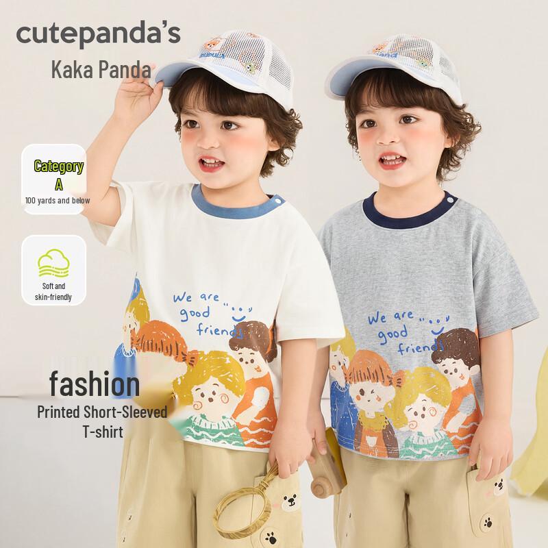 Унисекс детская футболка с коротким рукавом Kaka Panda 90