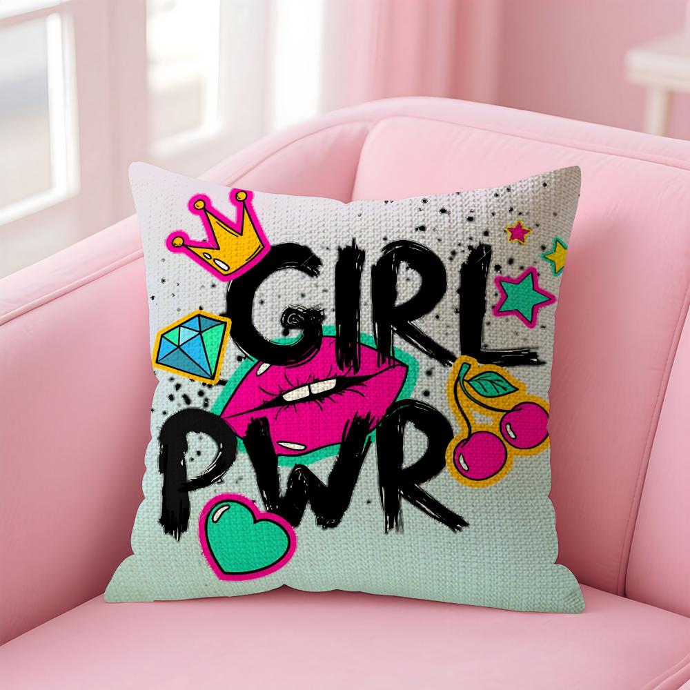 

Cute Pink Bear Love Cushion Cover Natural Linen Pillow Case DoubleSided Print Decorative Sofa Pillowcase Home Decor Gift 30x30cm