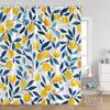 Tropical Fruit Shower Curtains Yellow Lemon Blue Watercolour Leaves Bath Curtain Set Polyester Fabric Bathroom Decor with Hooks