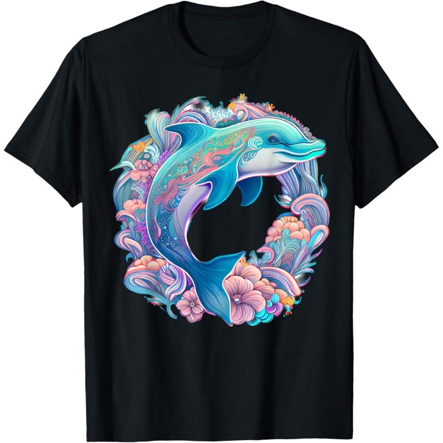 

Easter festive Illustration with charming Dolphin Artwork T-Shirt XXXXXL чорний