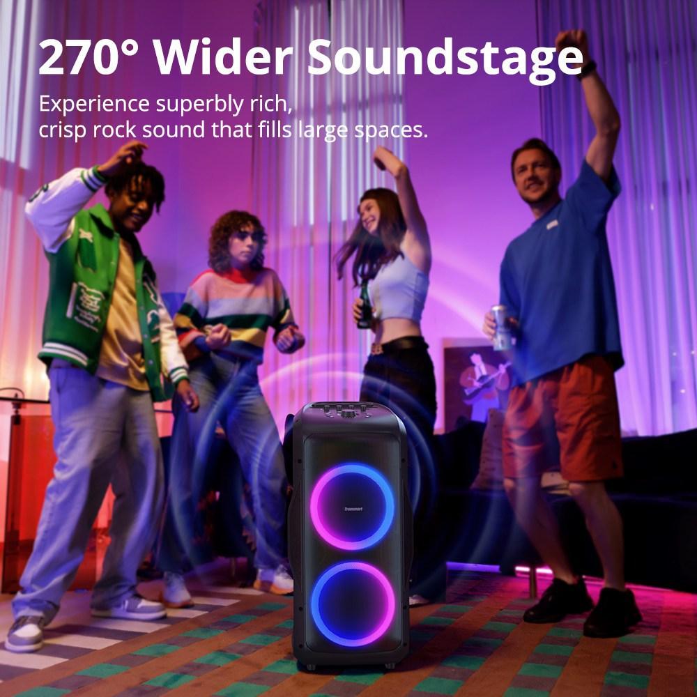 Tronsmart Halo 300 Portable Party Speaker 240W Power 20H Playtime Mic Guitar Input IPX4 Splashproof Custom Lights