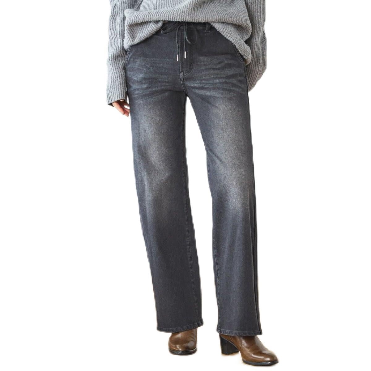 Edwin Jersey Easy Wide Black XL Ladies  Pants, Denim,