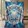 Oceanic Jeweled Turtle 1 Theme Blanket Lightweight Warm Flannel Blanket Decorative Throw Blanket for Home Decoration