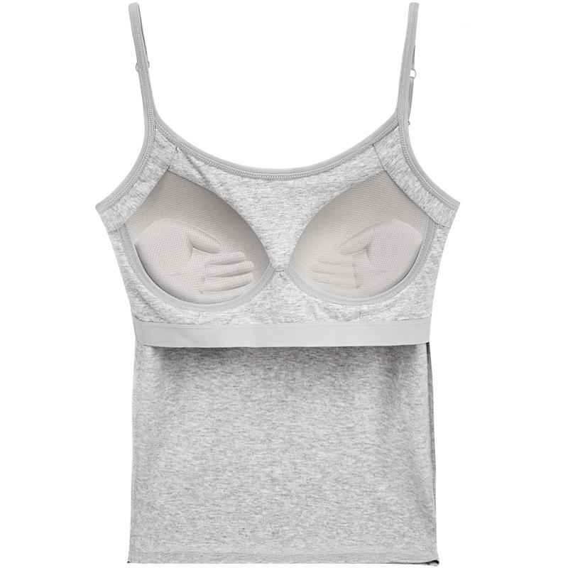 Cotton Anti Glare Camisole Base Vest with Chest Cushion Integrated Underwear Gather Together, Hold Up, and Pat the Chest Female