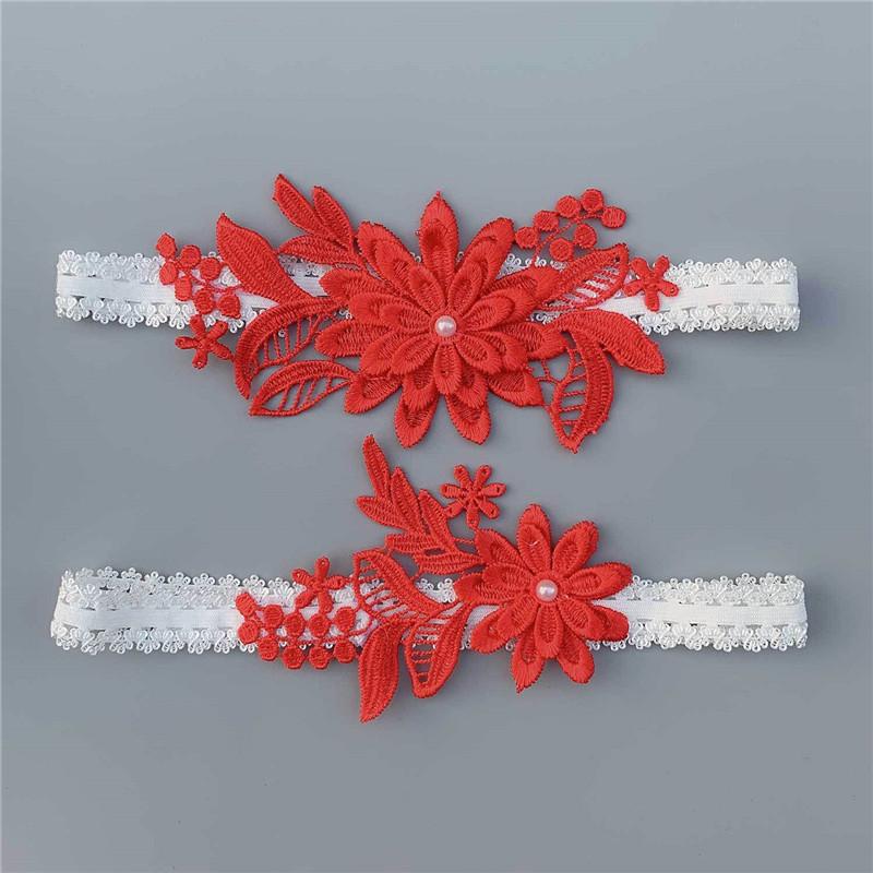 2 Stücke Hochzeit Strumpfband Strass Stickerei Floral Sexy Strumpfbänder Frauen/Weiblich/Braut Oberschenkel Ring Braut Spitze Bein Ring Schleife