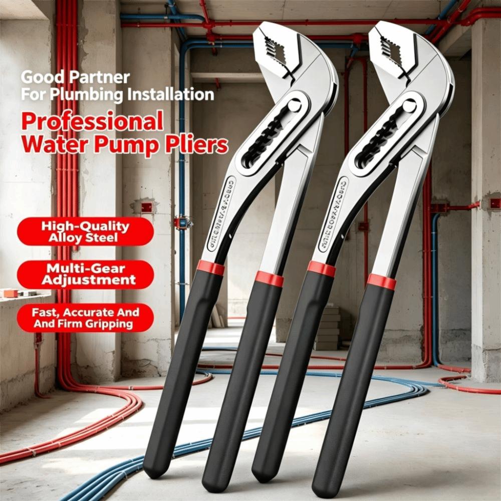 Multi Position Adjustable Pipe Pliers Serrated Jaws Groove Joint Pliers Home Repairs