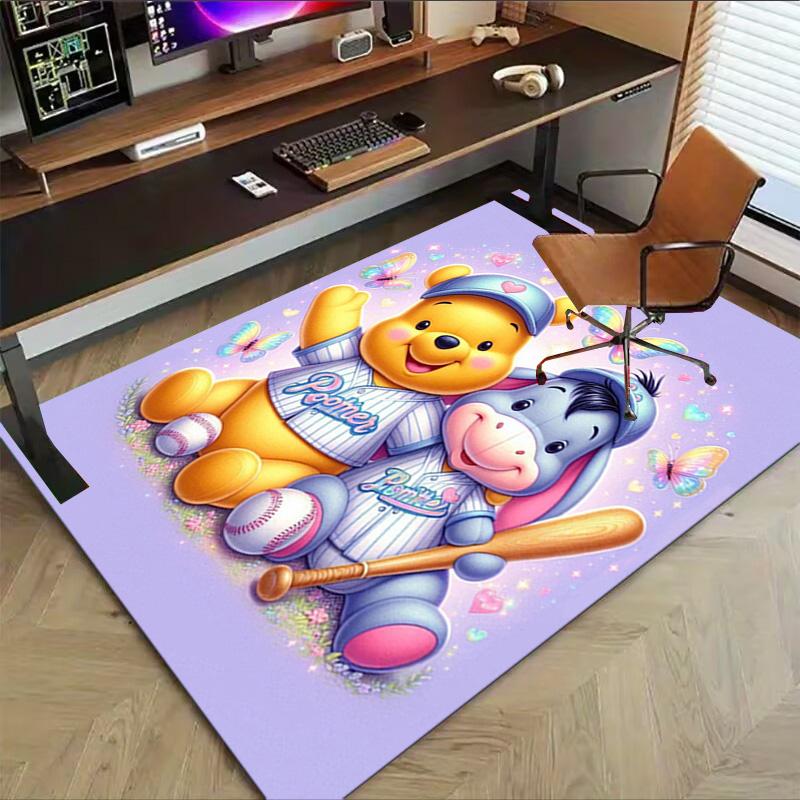 Pooh Eeyore Baseball Friends Carpet For Playroom Bedroom Living Room Sofa Home Decorkids Game Area Rug Nonslip Floor Mat