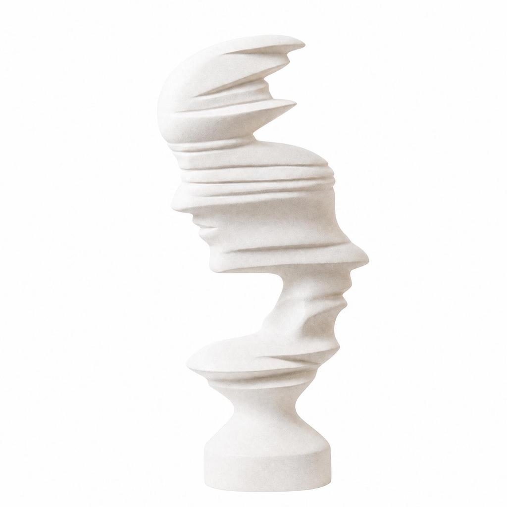 Abstract Human-Profile Sculpture Minimalist Freestanding Decor for Living Room