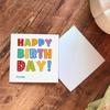 50PCS Creative Colorful Happy Birthday Cards Balloon Dots Pattern Paper Greeting Cards Sqaure Blank Back Party Cards Package
