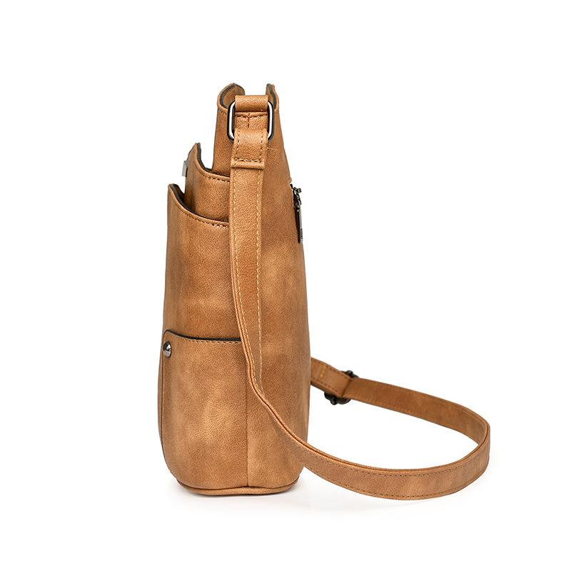 Multi-layer Bucket Bag Slant Bag Retro Shoulder Bag Light Luxury Fashion Versatile Multi-functional Slant