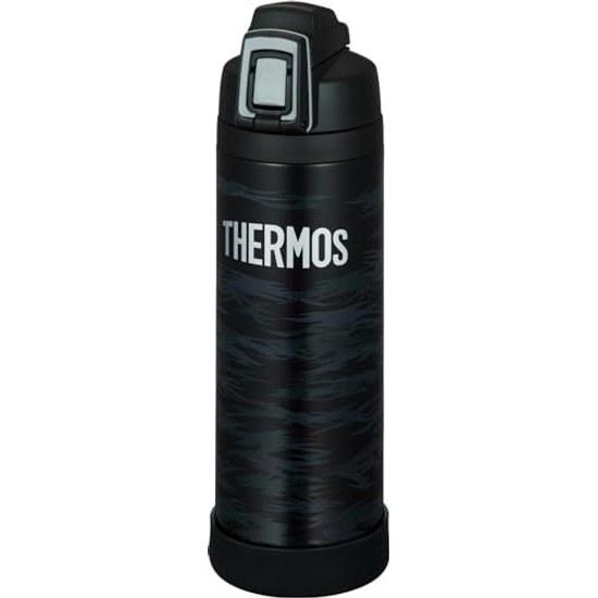 Thermos Water Bottle Vacuum Insulated Sports Strap 1L Black Gray Cold Retention Only FJI-1001 BKGY