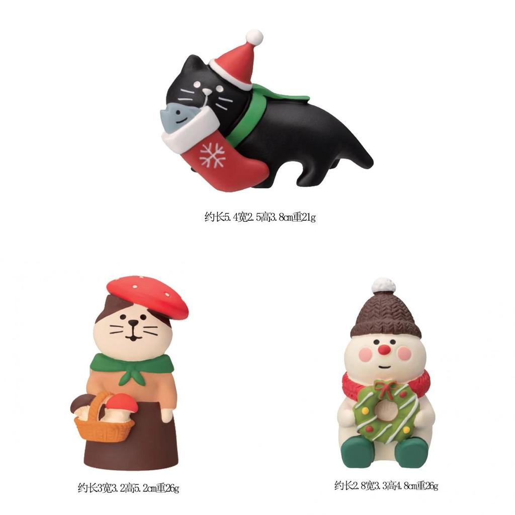 Christmas Resin Art Toys With Festive Mushroom And Cat Designs For Gift Giving