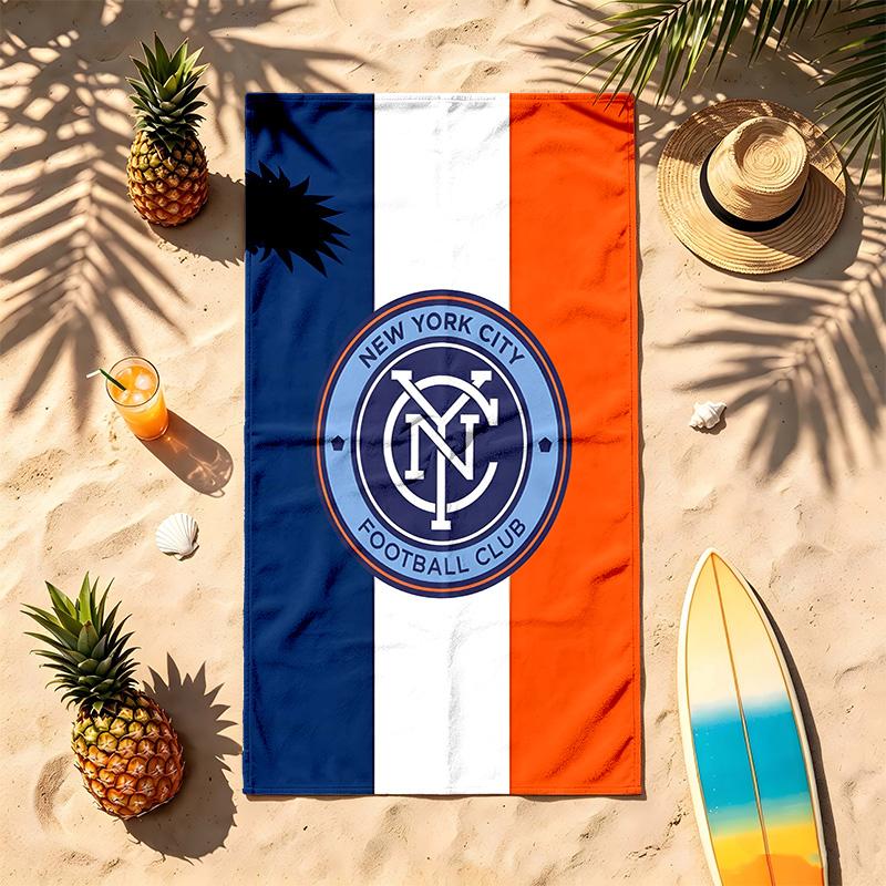 New York City FC (1) Theme Beach Towel Sand Resistant Soft And Comfortable Suitable For The Pool Camping Yoga And Diving A Travel
