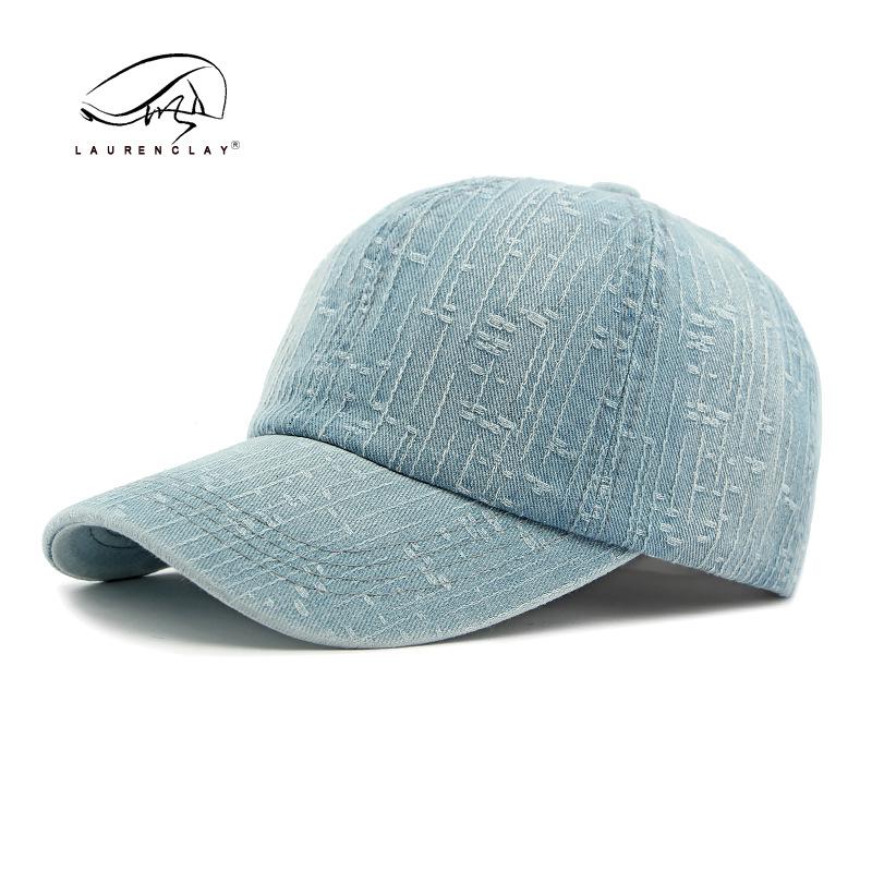 

Модная осенне-зимняя новая бейсболка из выбеленного денима, женская персонализированная жаккардовая кепка, уличный солнцезащитный козырек Adjustable светло-синий