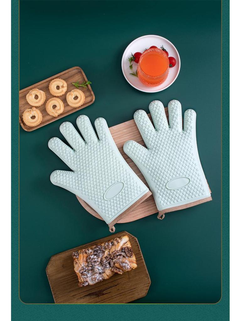 High-Temperature Resistant Silicone Oven Gloves - Non-Slip, Anti-Scald for Baking and Steaming