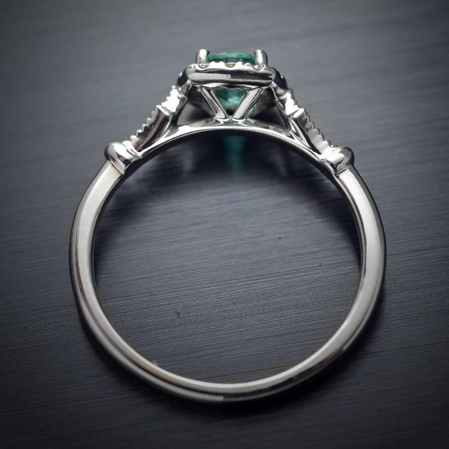 Emerald Gemstone Real 925 Sterling Silver Ring For Women Wedding Cocktail Party Fine Jewelry Ring Engagementbirthday Gift