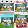 Cartoon Dinosaur Themed Background Banner For Birthday Party And Event Decor