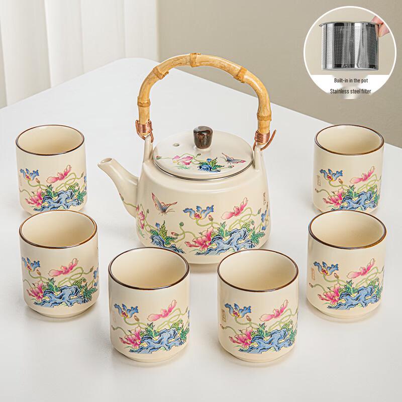 Lainuo Butterfly Bloom 7-Piece Tea Set