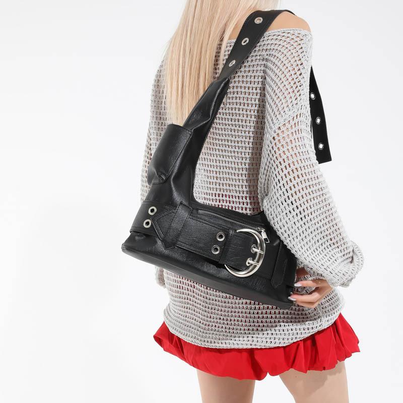 Fashion Spice Girl Style Underarm Bag New Large Capacity Sweet Cool Locomotive Bag Commuter Shoulder Crossbody Bag