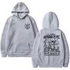 I Hate Morning People Rocking Skeleton Double Sided Print Streetwear Unisex Gothic Vintage Hoodies Men Women Fleece Sweatshirt