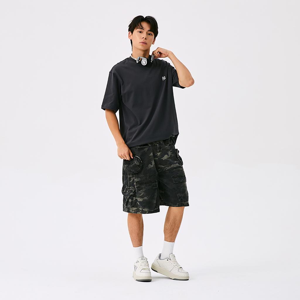 New MLB New York Yankees Basic Collection SS25 T Shirt Unisex Standard Charcoal Gray 3ATSB6153-50CGS