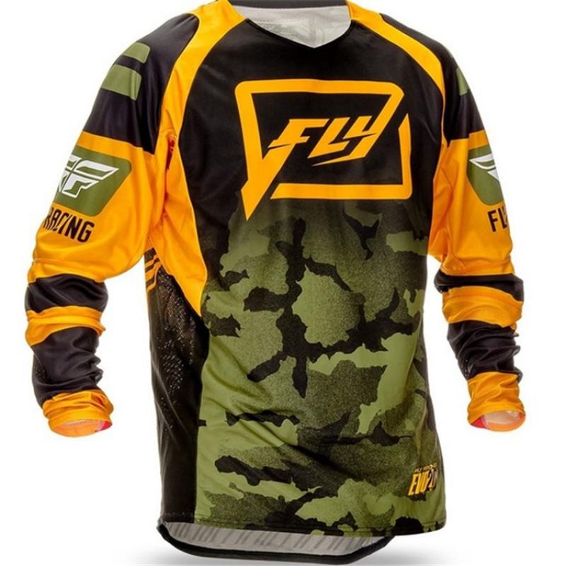 Mens Long Sleeve Cycling Jersey T-Shirt Round Neck Off-Road Mountain Bike Downhill Sportswear Breathable