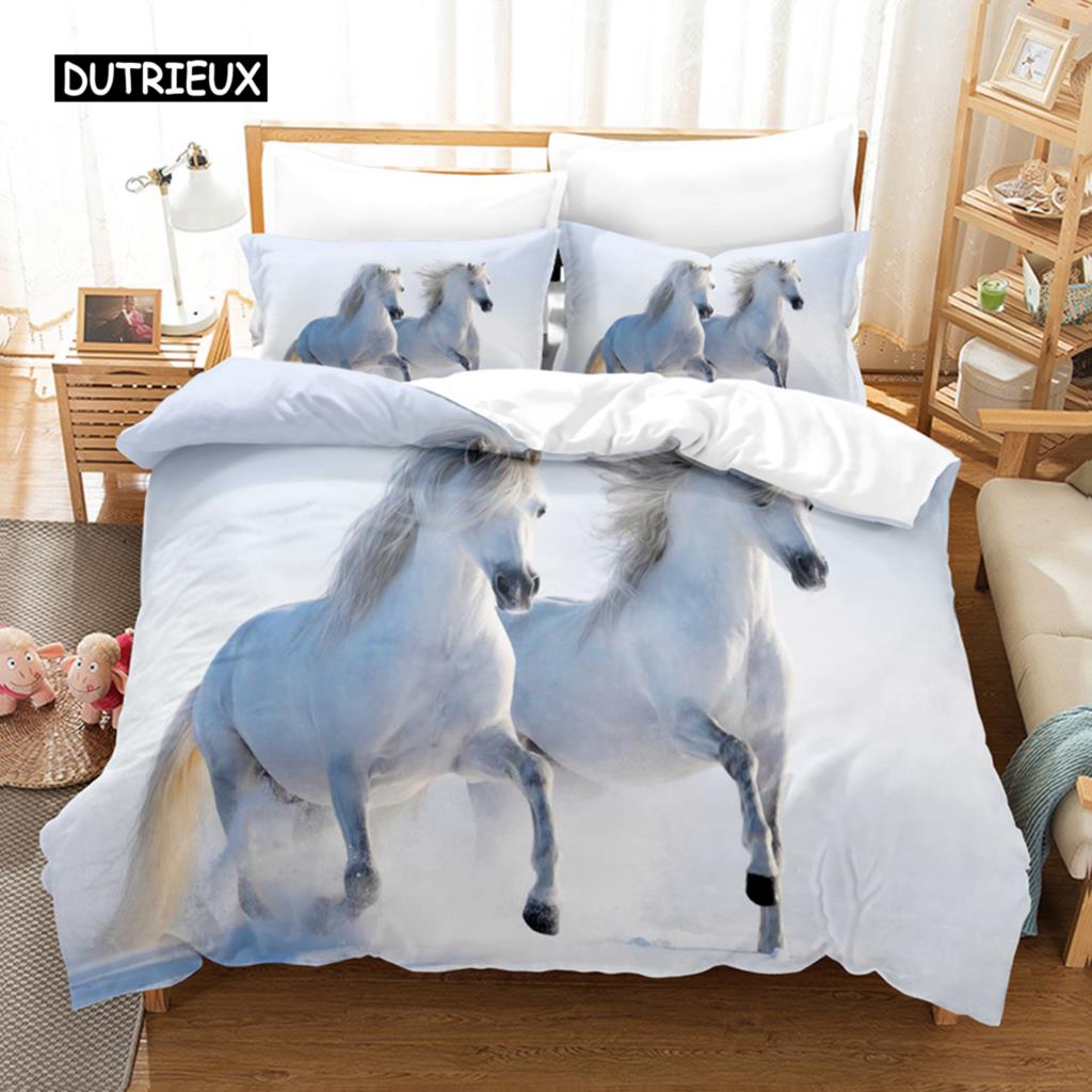 Luxury 3D Bedding Set Europe Queen King Double Duvet Cover Set Bed Linen Comfortable Blanket/Quilt Cover Bed Set Animal  Horse