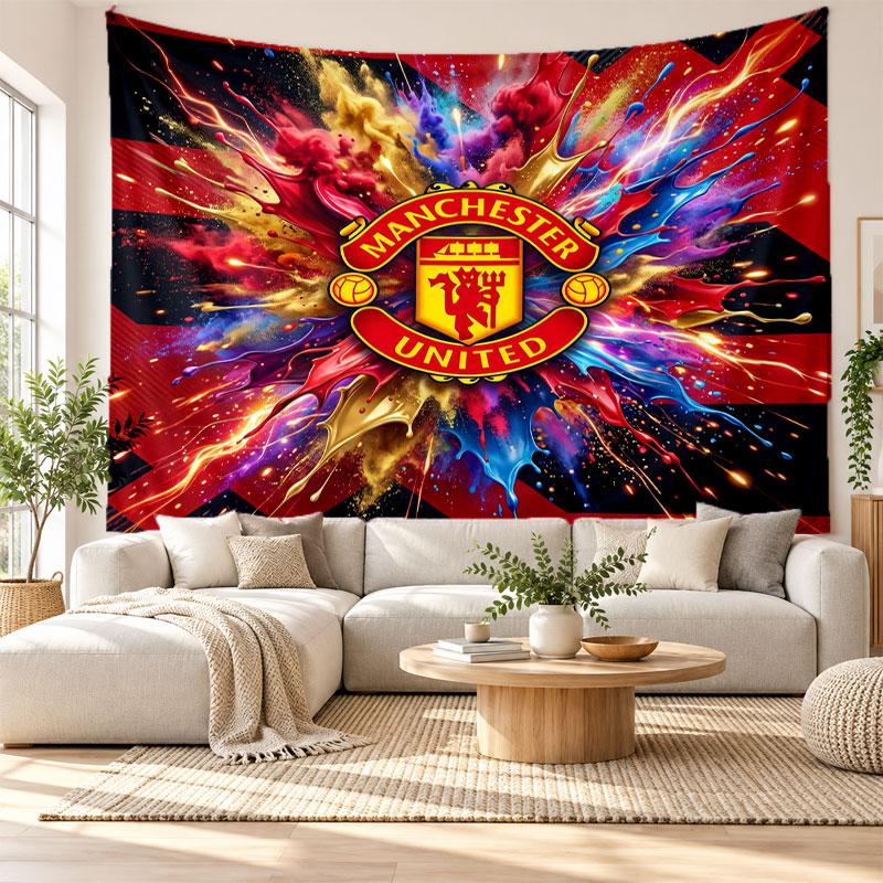 Manchester United Wandteppich, Weiches Stoff Wandbehang, Dekorative Kulisse Für Schlafzimmer Heim Wandkunst