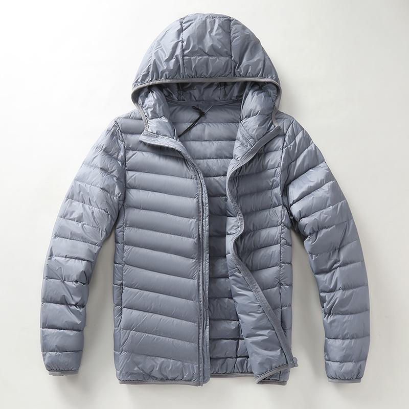 Men's Short Winter Down Jacket - 90% White Duck Down, Lightweight, Warm, Plus Size Available